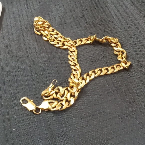 Stainless Steel Gold Cuban Link Chain Necklace